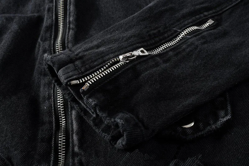 Coat Men Denim Coats Turn Down Collar Jackets Zipper Full Sleeve Vintage Washed Diatressed Y2k Streetwear Casual Spliced Jacket