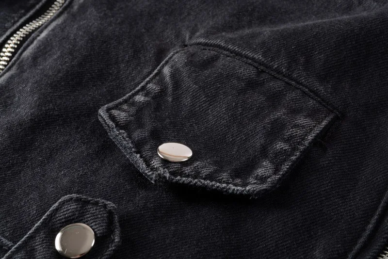 Coat Men Denim Coats Turn Down Collar Jackets Zipper Full Sleeve Vintage Washed Diatressed Y2k Streetwear Casual Spliced Jacket