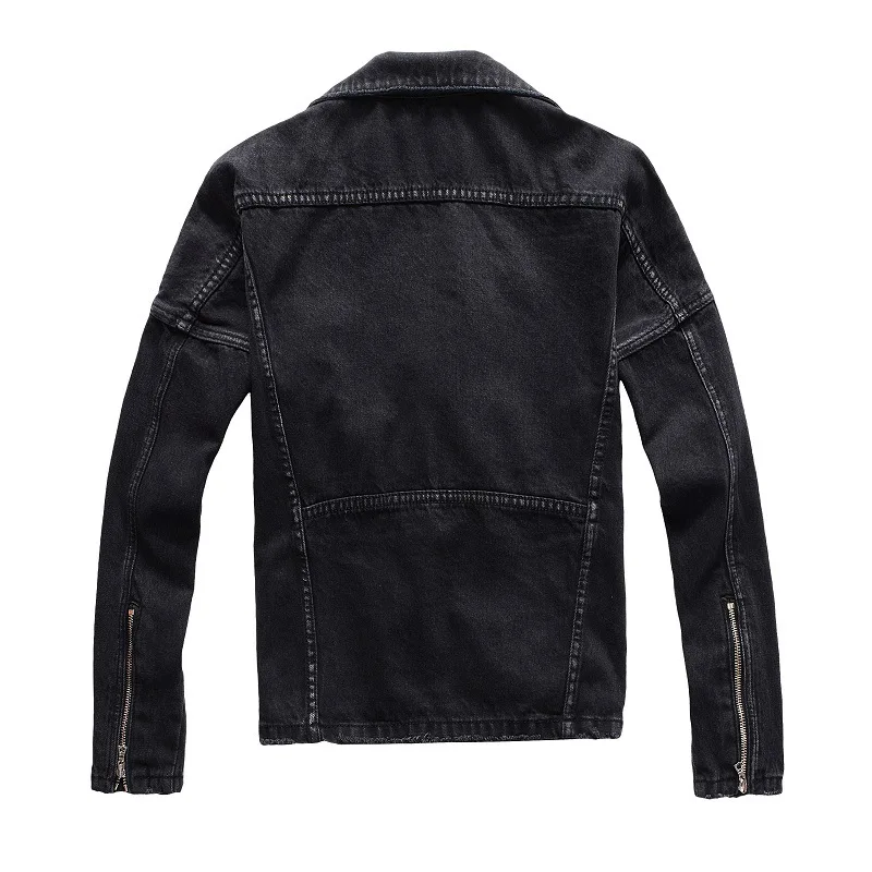 Coat Men Denim Coats Turn Down Collar Jackets Zipper Full Sleeve Vintage Washed Diatressed Y2k Streetwear Casual Spliced Jacket
