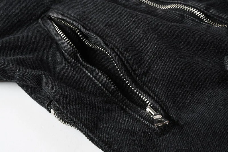 Coat Men Denim Coats Turn Down Collar Jackets Zipper Full Sleeve Vintage Washed Diatressed Y2k Streetwear Casual Spliced Jacket