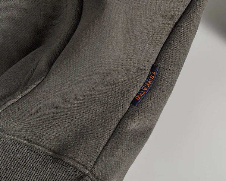 Autumn Winter American Retro Hooded Kangaroo Pocket Sweatershirts Men's Fashion Loose Casual Heavyweight Velvet Pullover Hoodies