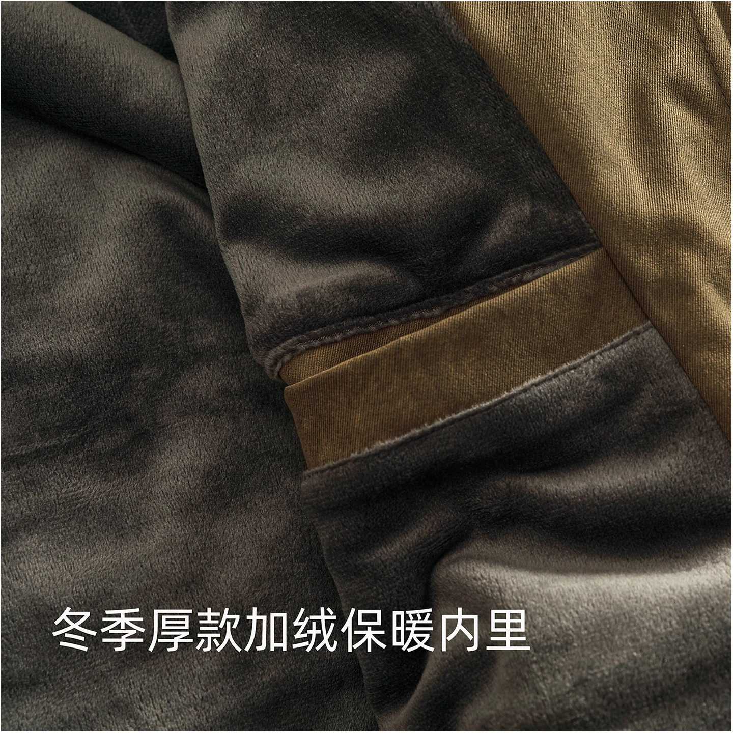 Winter velvet lining pocket work jacket men's hooded contrasting color stitching trendy functional cotton top
