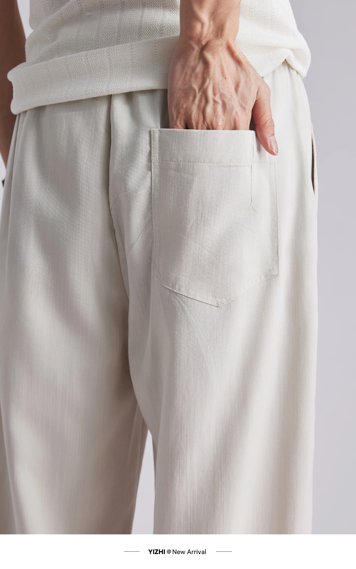 Fashion Men's Lyocell Ice Silk Draped Curved Casual Pants 2026 Summer Solid Loose Breathable Commuter Wide Leg Trousers