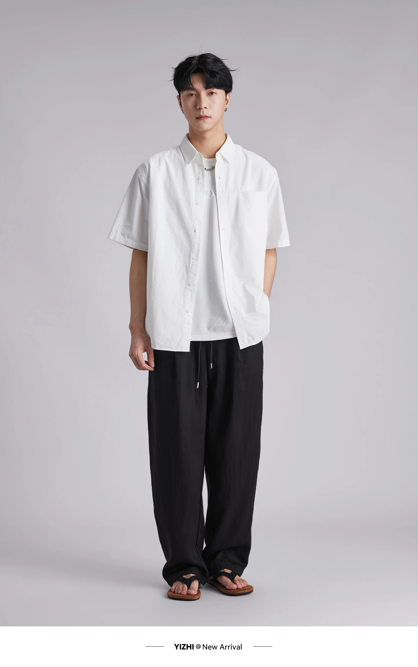Fashion Men's Lyocell Ice Silk Draped Curved Casual Pants 2026 Summer Solid Loose Breathable Commuter Wide Leg Trousers