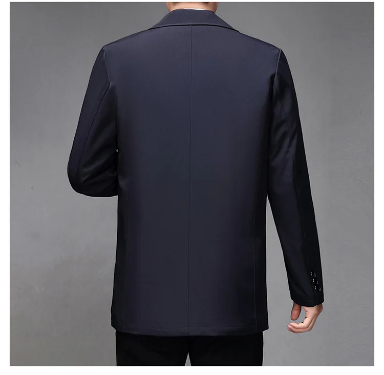 2025 High-quality Middle-aged Men's Jacket Loose Casual Spring and Autumn Clothing Middle-aged Dad Coat Single-row Button Jacket