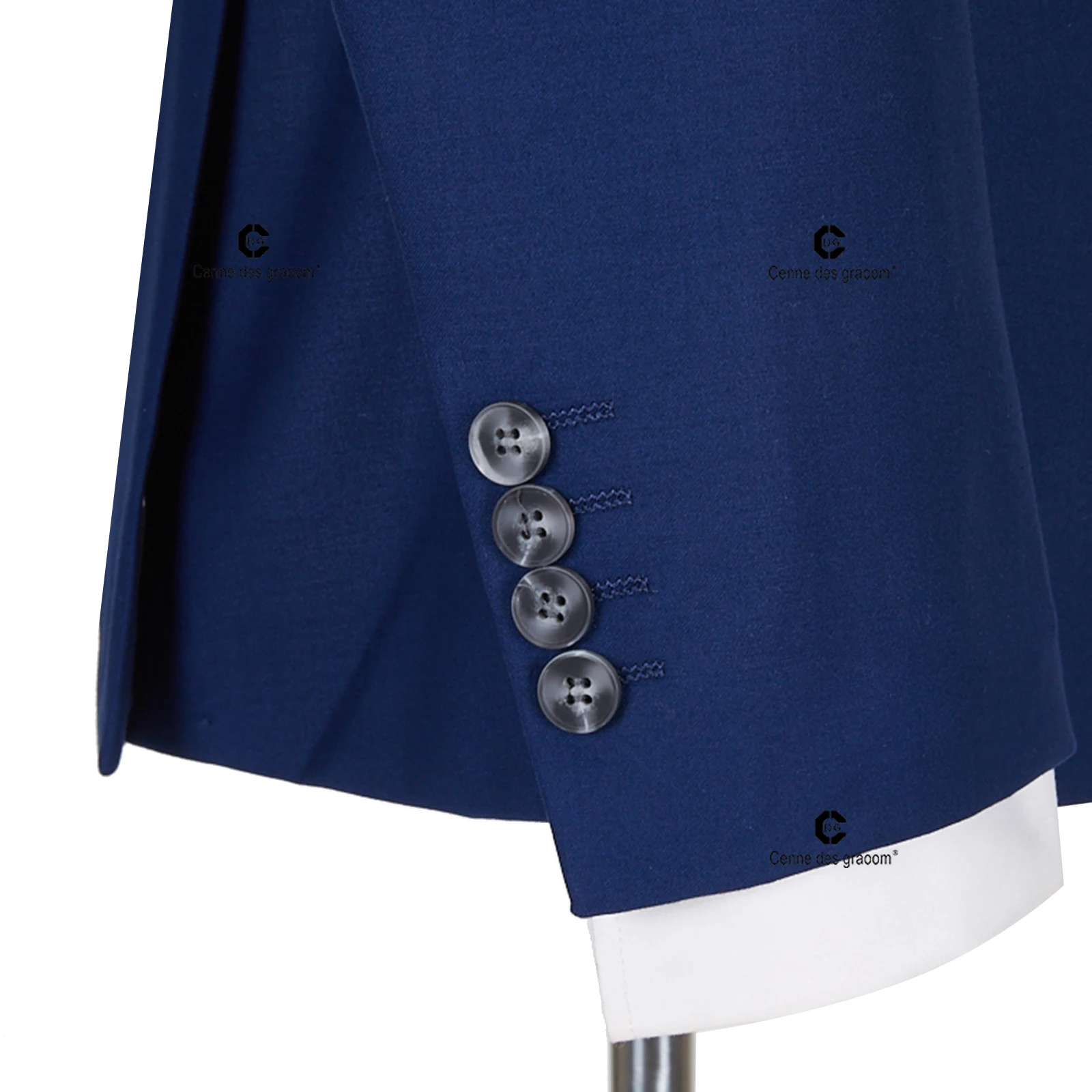Cenne Des Graoom Classic Fit 2 Button Formal Suits for Men Solid Color Blazer Vest Pants Set Business Meeting Wedding Daily Use