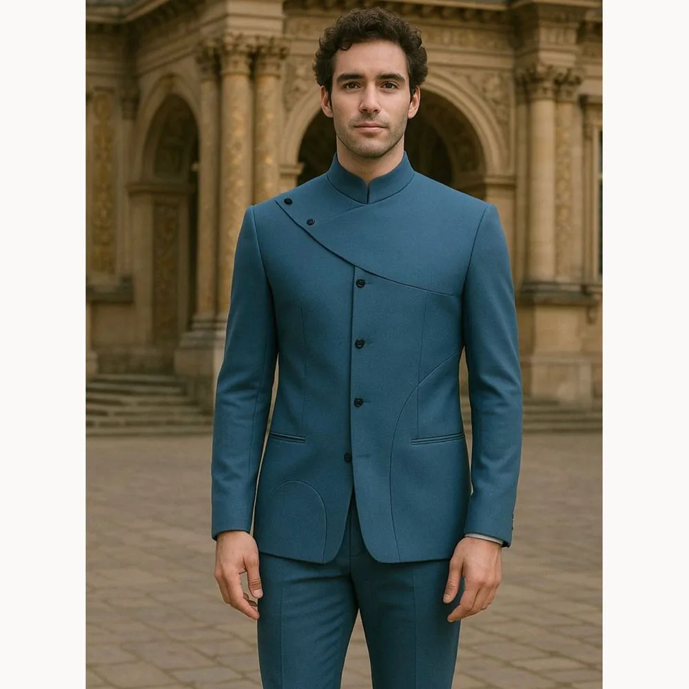 Charming Men's Suits Customized High Fashion Single-breasted Two Pieces (Jacket+Pants) Male Smart Casual Simple Straight Set