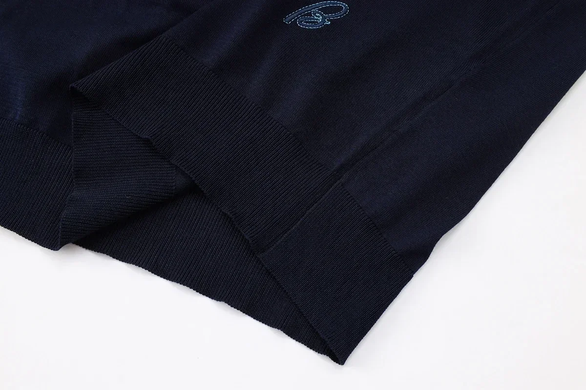 BILLIONAIRE BLSK CPRT polo shirt silk men 2026 New Solid color elastic short sleeve thin outdoors zipper quality big size M-5XL