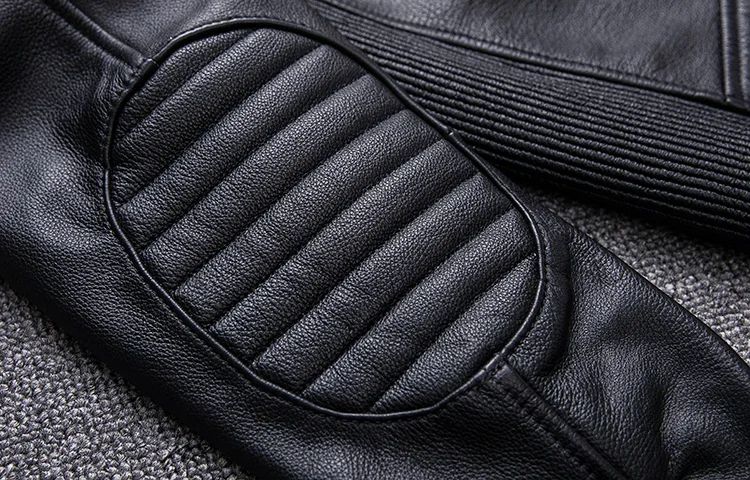 New Motorcycle Style Men's Cowhide Genuine Leather Clothes,Fashion Black Motor Biker Jacket Cool Leather Coat Plus Size 5XL