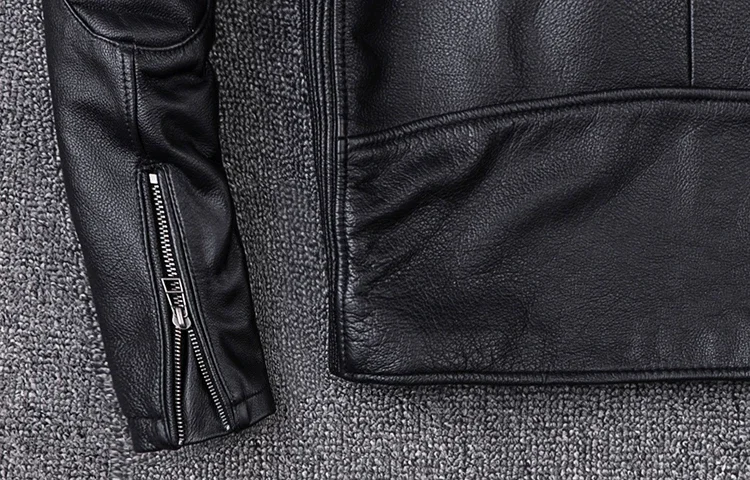 New Motorcycle Style Men's Cowhide Genuine Leather Clothes,Fashion Black Motor Biker Jacket Cool Leather Coat Plus Size 5XL