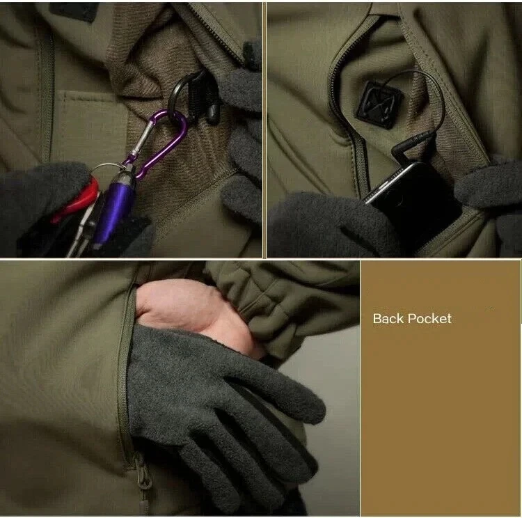 Winter Autumn Fleece Men Jacket Tactical Waterproof Suit Outdoor Fishing Hiking Camping Tracksuits Coat Thermal Suit