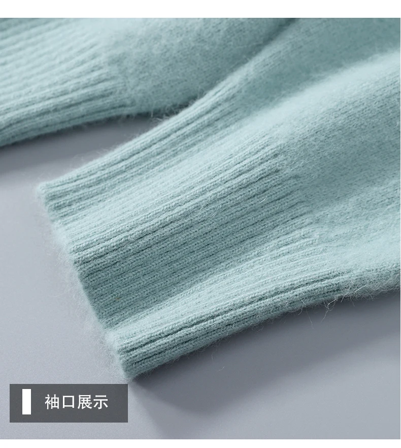 100% Mink Cashmere Sweater Men's Autumn Winter Thick Loose Warm Sweater High Collar Casual Business Pullover Knitted Sweater New
