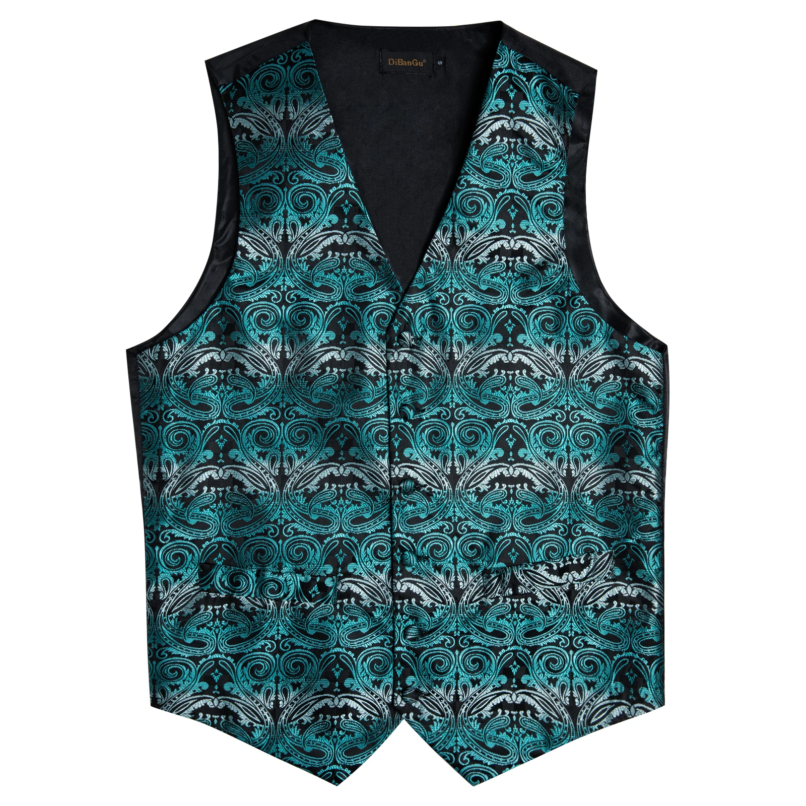 Fashion Men's Green Paisley Business Vest chaleco hombre Luxury Wedding Red Waistcoat Necktie Pocket Square Cufflinks Free Ship