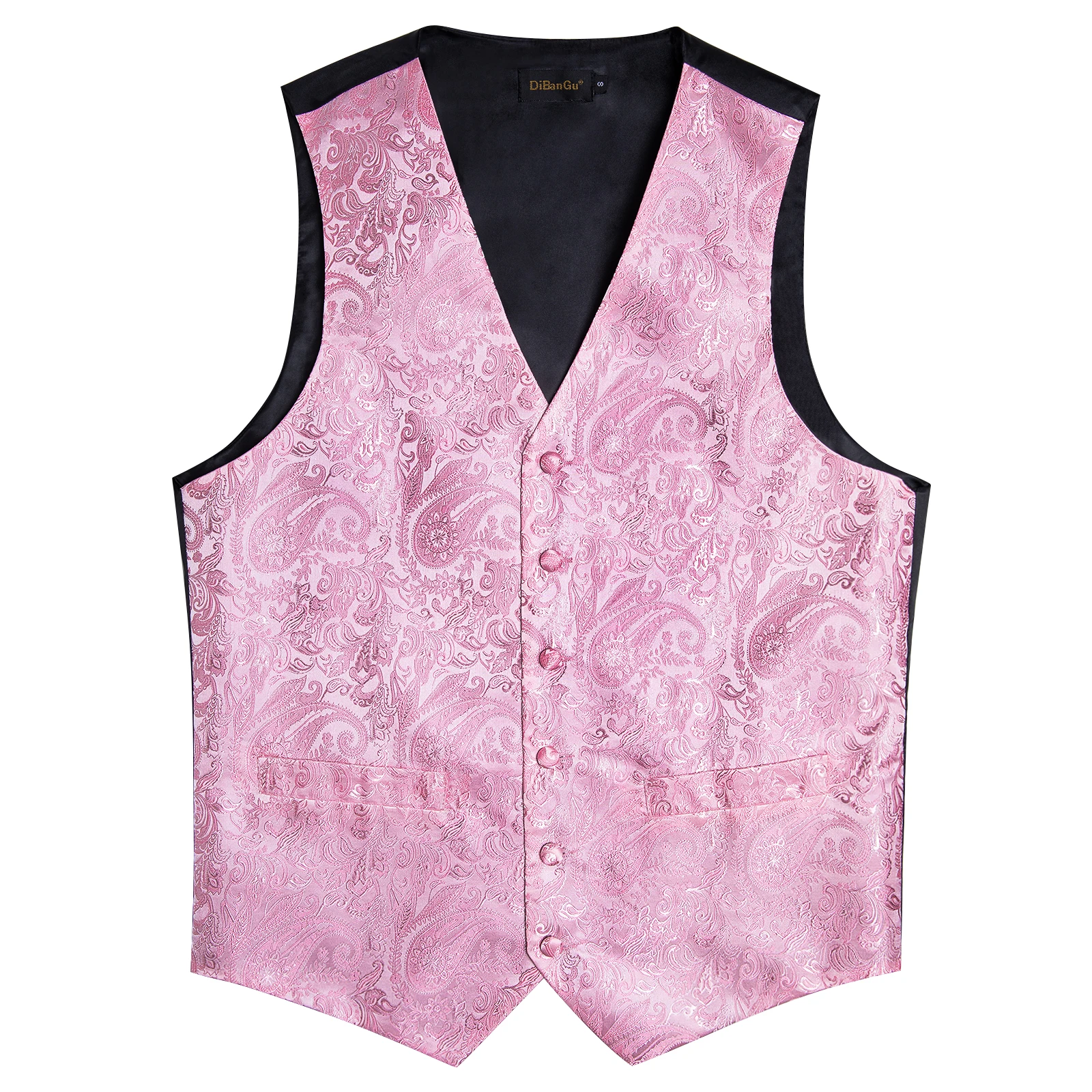 Fashion Men's Green Paisley Business Vest chaleco hombre Luxury Wedding Red Waistcoat Necktie Pocket Square Cufflinks Free Ship