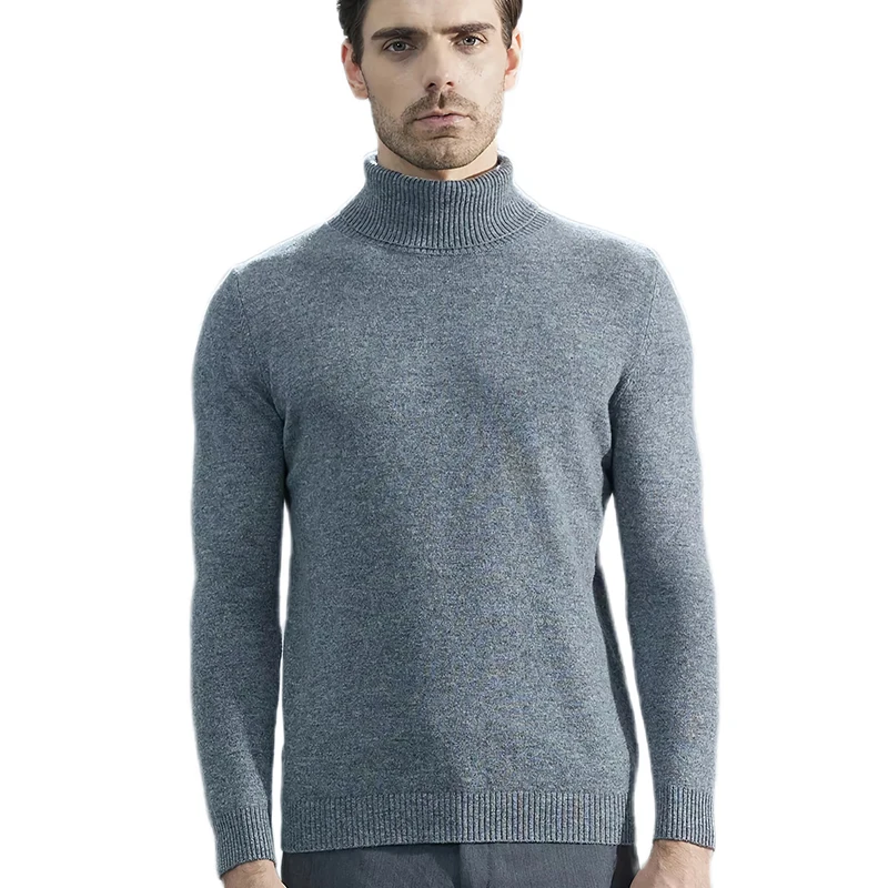 Men Knitted Sweaters Cashmere Sweater 100% Merino Wool Turtleneck Long-Sleeve Thick Pullover Winter Autumn Male Jumpers Clothing