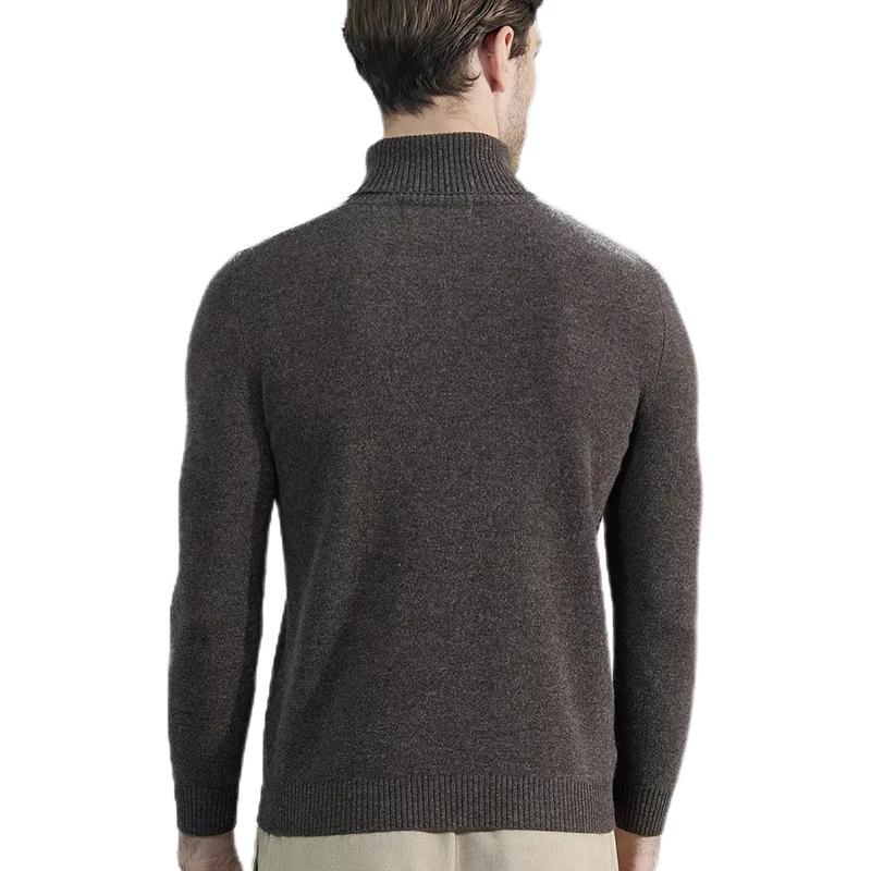 Men Knitted Sweaters Cashmere Sweater 100% Merino Wool Turtleneck Long-Sleeve Thick Pullover Winter Autumn Male Jumpers Clothing