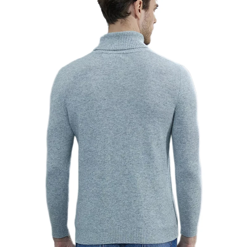 Men Knitted Sweaters Cashmere Sweater 100% Merino Wool Turtleneck Long-Sleeve Thick Pullover Winter Autumn Male Jumpers Clothing