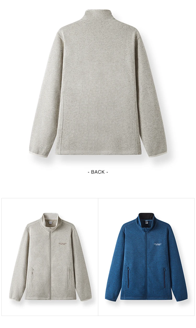 Semir Jacket Men Antistatic Heather Knit Zip Stand Collar 2025 Autumn Winter Embroidery Top Casual Fashion Menswear Clothing