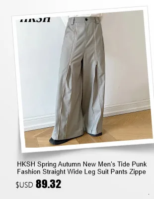 HKSH Autumn Summer New Men's Punk Fashion Tide Jumpsuit Youth Detachable National Casual Overalls Safari Style Pants Tops HK0056