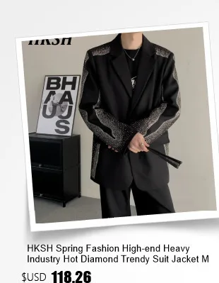 HKSH Autumn Summer New Men's Punk Fashion Tide Jumpsuit Youth Detachable National Casual Overalls Safari Style Pants Tops HK0056
