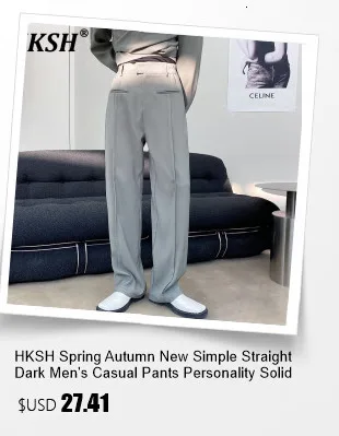 HKSH Autumn Summer New Men's Punk Fashion Tide Jumpsuit Youth Detachable National Casual Overalls Safari Style Pants Tops HK0056