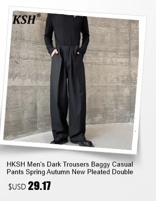 HKSH Autumn Summer New Men's Punk Fashion Tide Jumpsuit Youth Detachable National Casual Overalls Safari Style Pants Tops HK0056