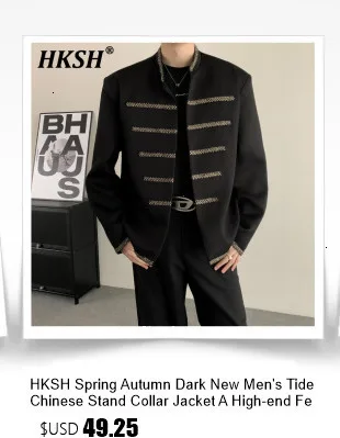 HKSH Autumn Summer New Men's Punk Fashion Tide Jumpsuit Youth Detachable National Casual Overalls Safari Style Pants Tops HK0056