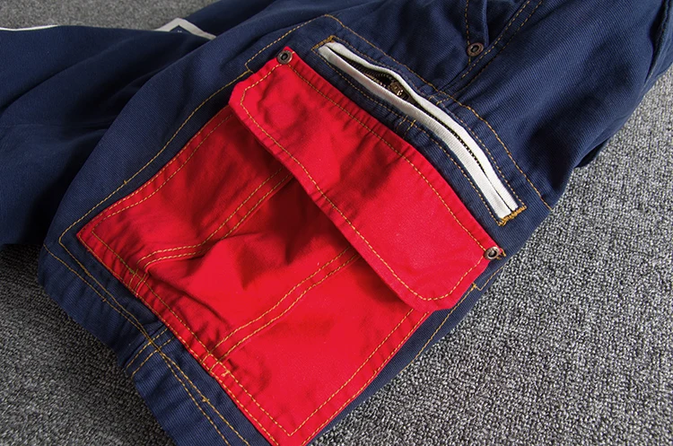 Summer fashion style personality color splicing wash and do old slim men's cargo shorts multi-pocket casual pants