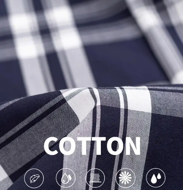 2021 New Men Shirt  100% Cotton High Quality Long Sleeve Casual BusinessPlaid Fashion Branded Clothes Bright Color DA450