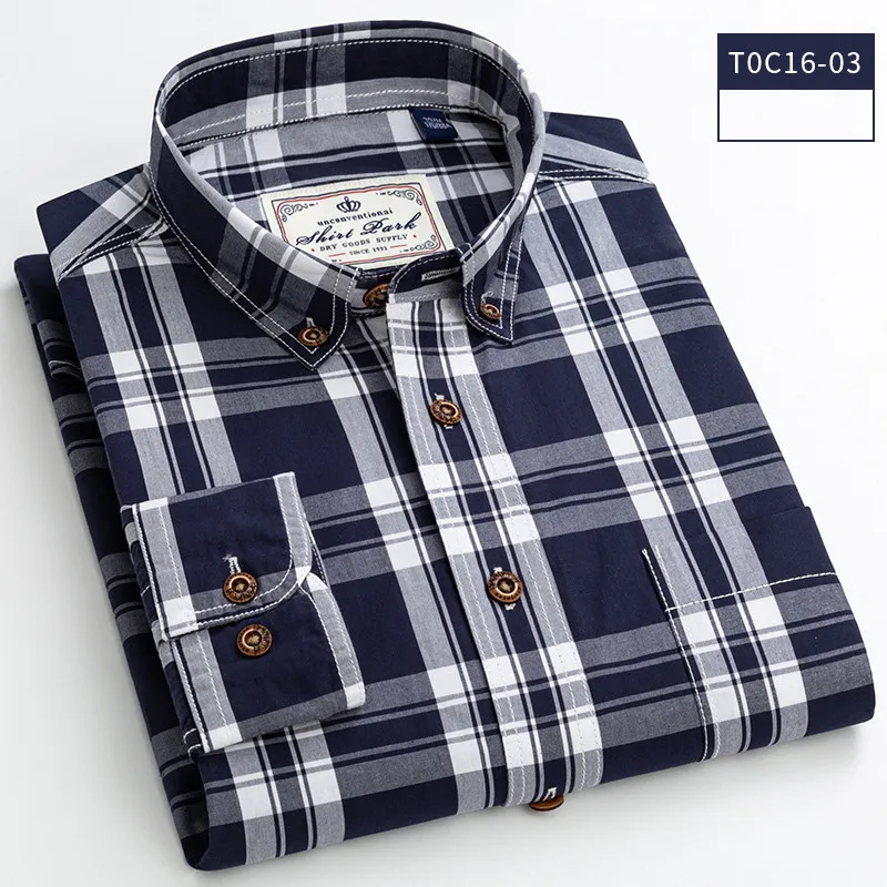 2021 New Men Shirt  100% Cotton High Quality Long Sleeve Casual BusinessPlaid Fashion Branded Clothes Bright Color DA450