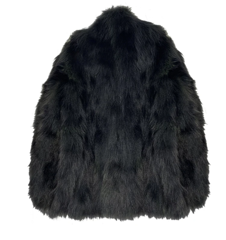 Furry Stand Collar Oversized Thicken Winter Coat Men Warm Windproof Trendy Solid Parkas Faux Fur Outerwear Luxury Casual Jacket
