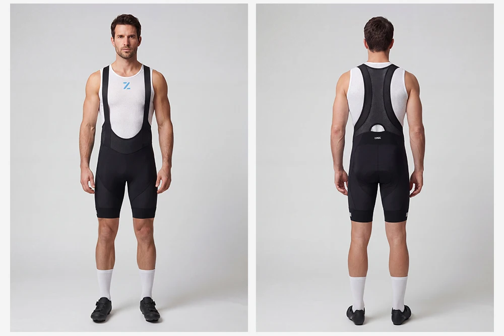 ZRSE Men's Cycling Vest Bib Shorts Set Summer Breathable Quick Dry Slim Fit Short Sleeve for Gym Outdoor Running Road Bike MTB