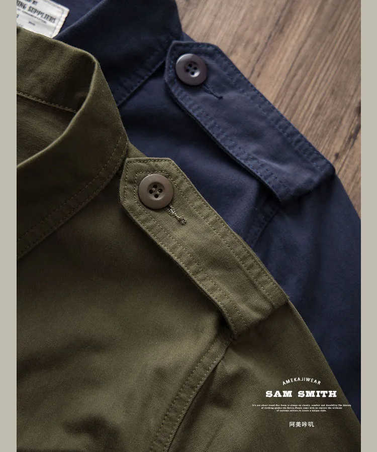 TCU Multi Pockets American Vintage Casual Jackets Spring Autumn 100% Cotton Chevron Coats for Male Amekaji Workwear Hunting Wear