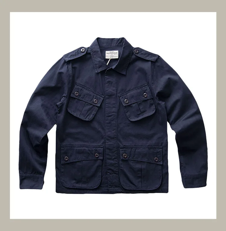 TCU Multi Pockets American Vintage Casual Jackets Spring Autumn 100% Cotton Chevron Coats for Male Amekaji Workwear Hunting Wear