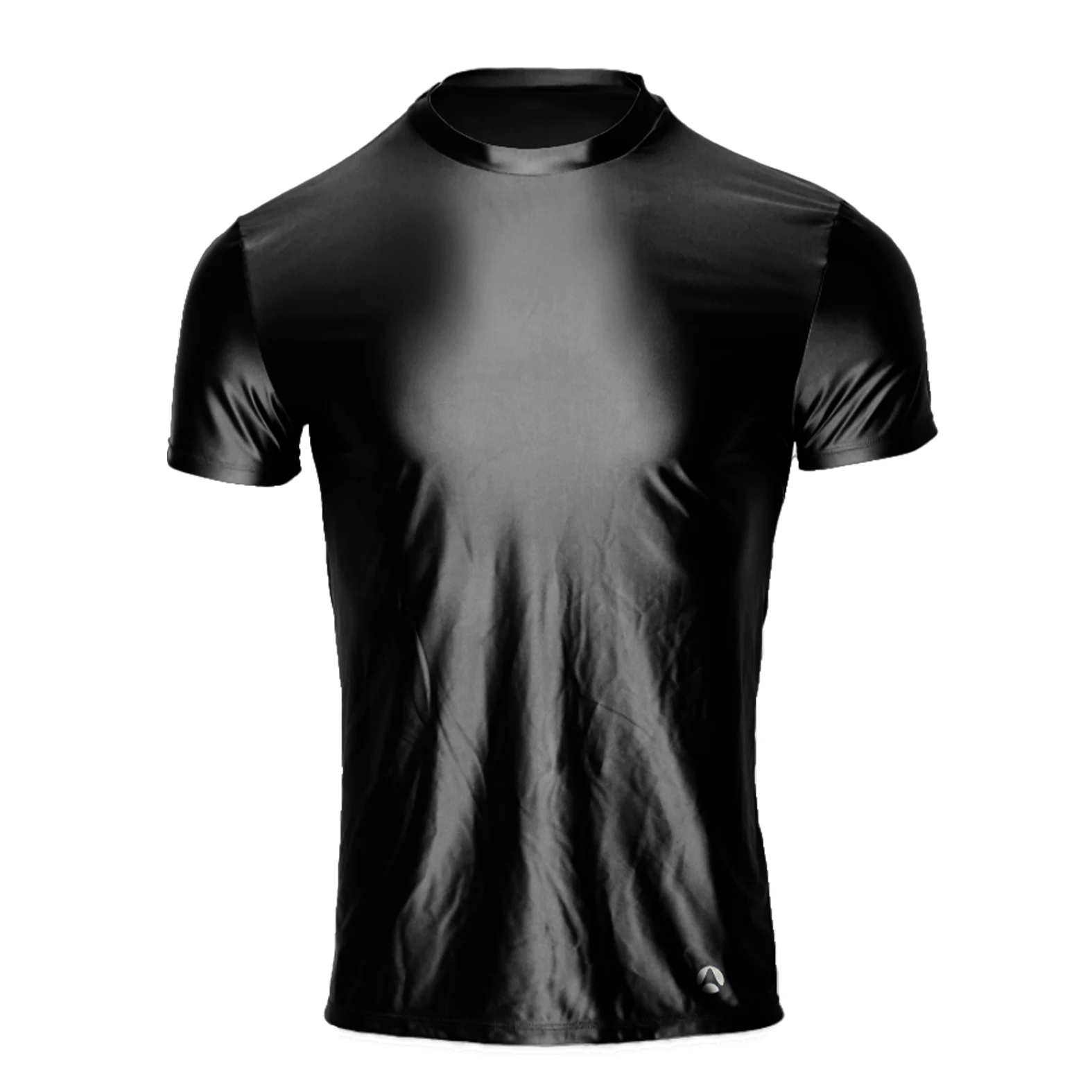 AMORESY Spring Men's Ice Silk Short-Sleeved T-Shirt Breathable Comfortable Casual Wear Half-Sleeved Top Home Wear