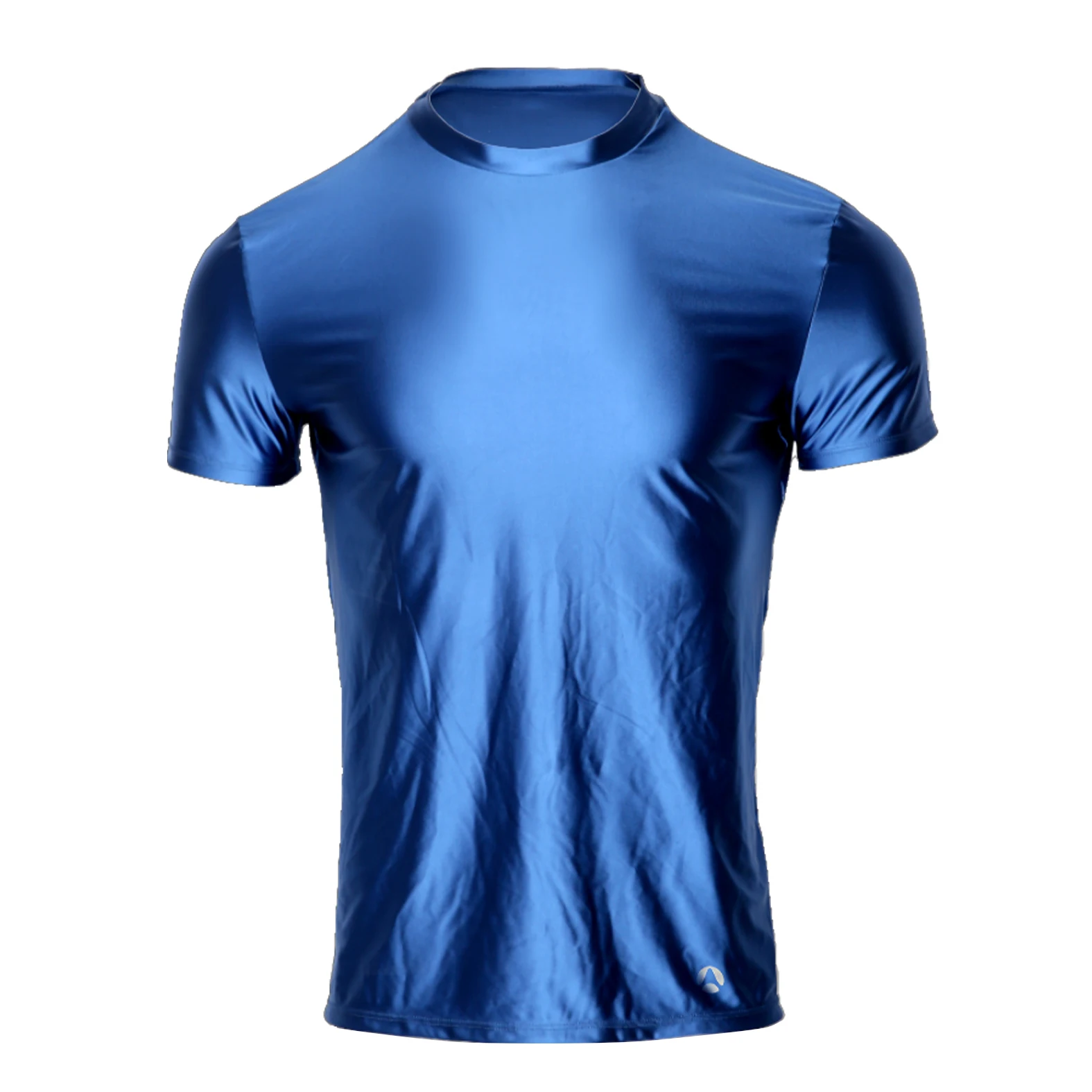 AMORESY Spring Men's Ice Silk Short-Sleeved T-Shirt Breathable Comfortable Casual Wear Half-Sleeved Top Home Wear