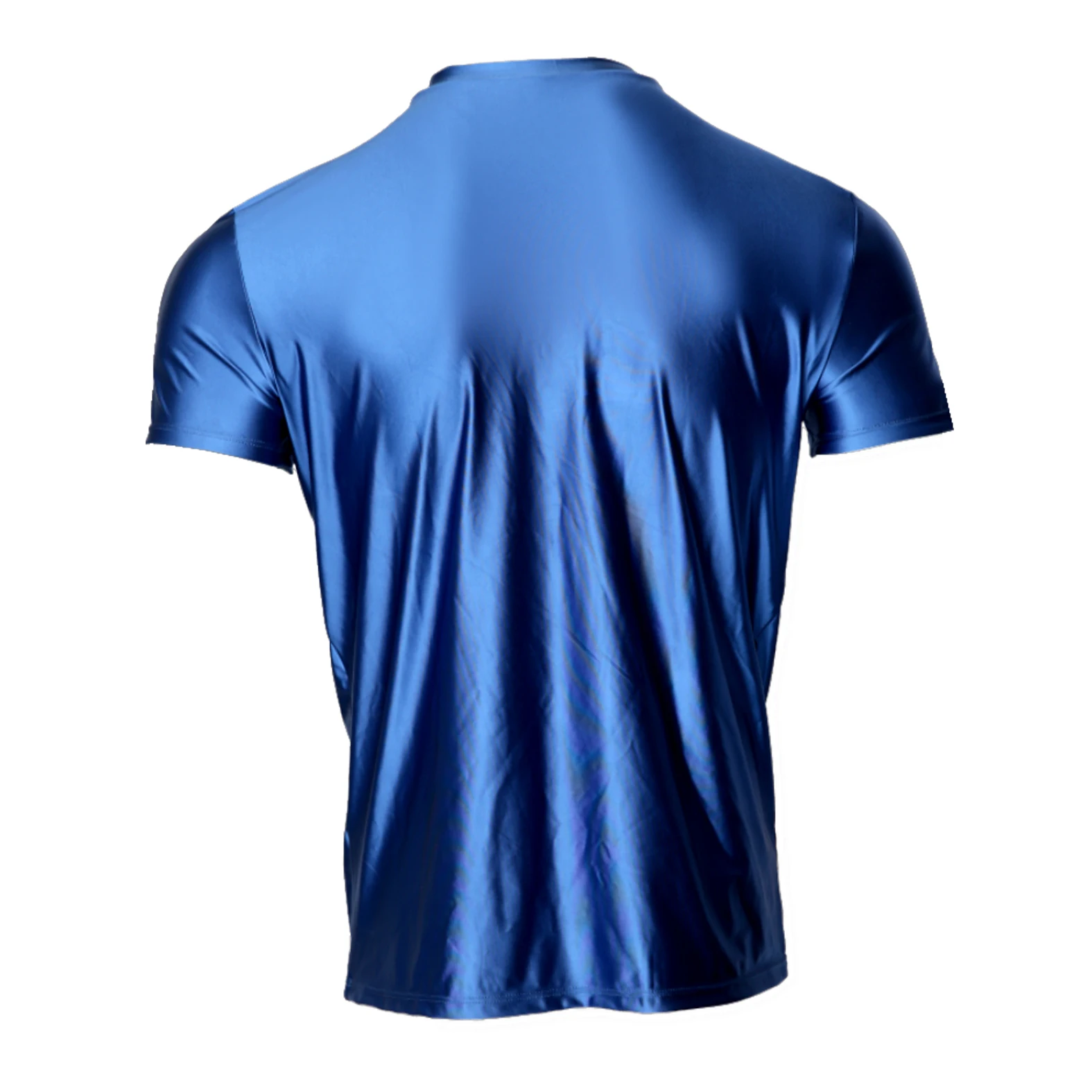 AMORESY Spring Men's Ice Silk Short-Sleeved T-Shirt Breathable Comfortable Casual Wear Half-Sleeved Top Home Wear