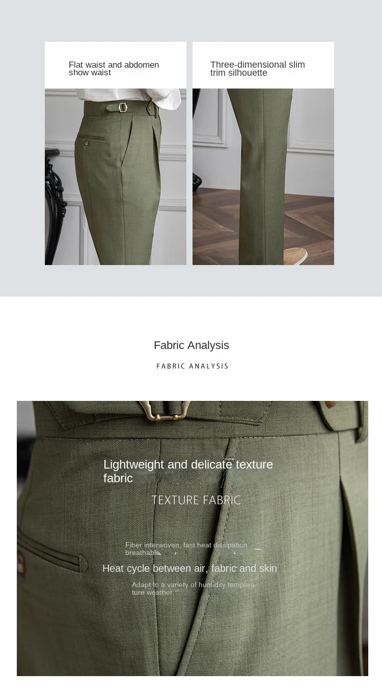 Mr. Deer Three Homemade Summer Breathable Thin Retro High Waist Pants Niche Naples Light Luxury Casual Pants Trendy Men