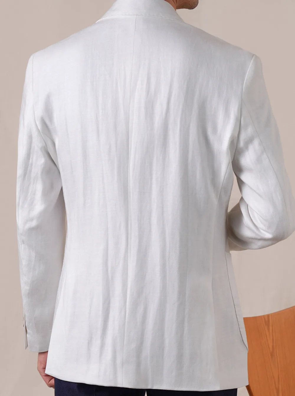 Linen Blend Men Blazer Single Breasted Business Men Blazer 2026 Vintage Gentleman Wedding Groom Formal Blazer Xadrez Masculino