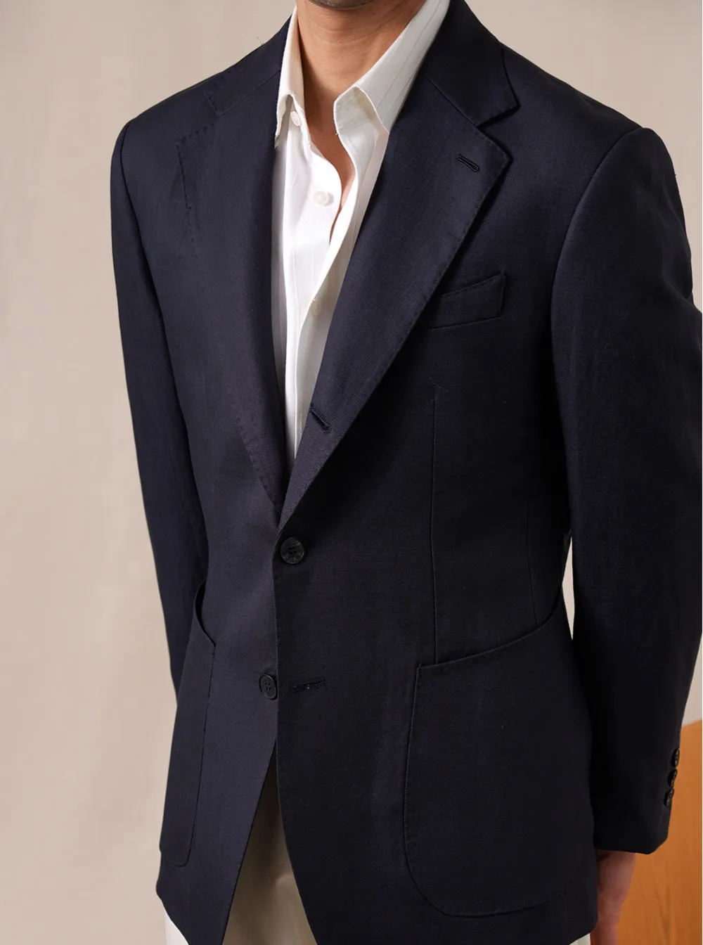 Linen Blend Men Blazer Single Breasted Business Men Blazer 2026 Vintage Gentleman Wedding Groom Formal Blazer Xadrez Masculino