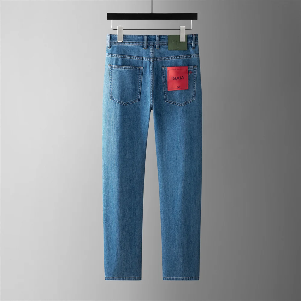 OECHSLI Jeans Thin Cotton Men 2026 Spring Summer new quality fashion comfortable elasticity straight Big size 31-38 Pants