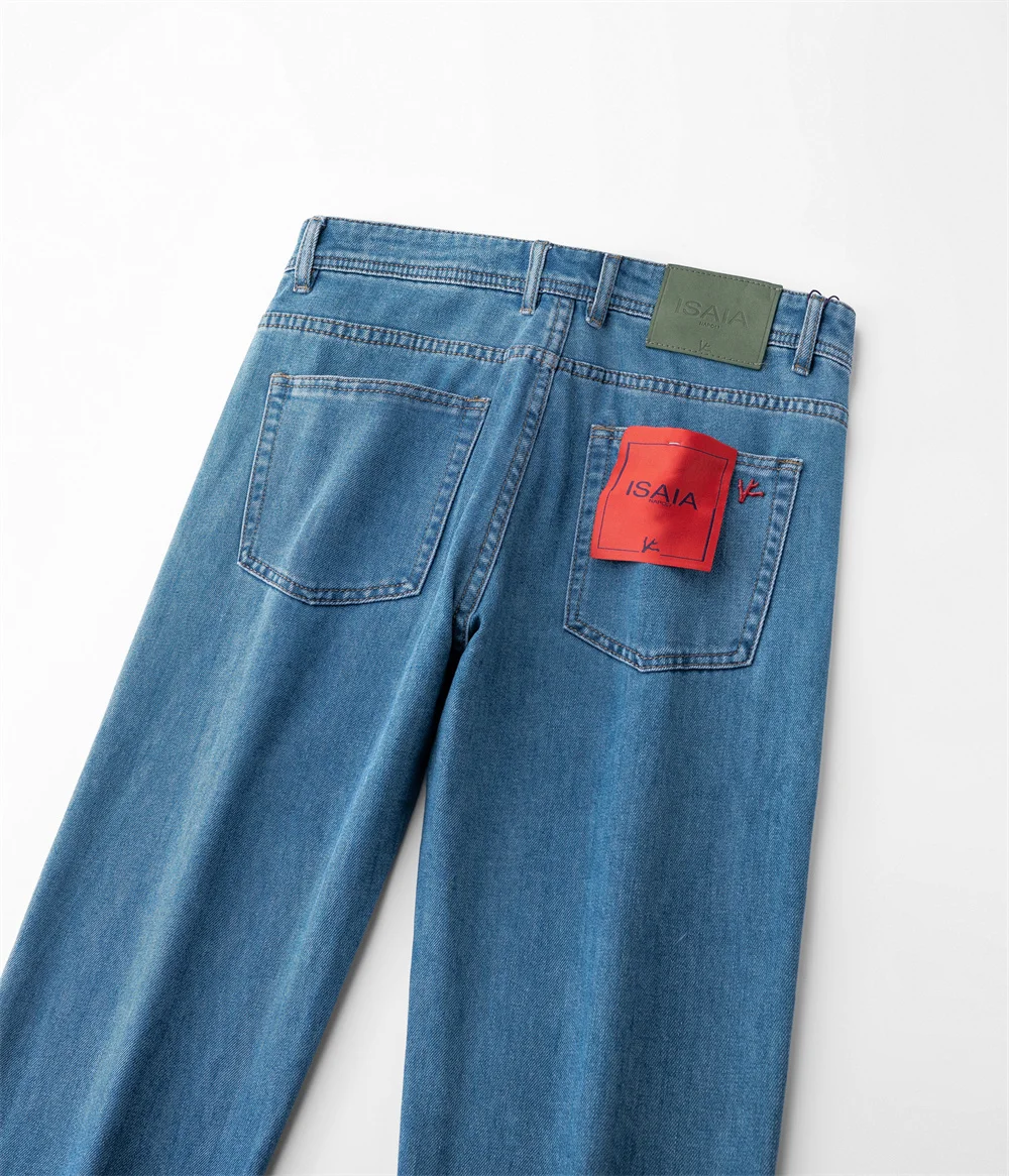 OECHSLI Jeans Thin Cotton Men 2026 Spring Summer new quality fashion comfortable elasticity straight Big size 31-38 Pants