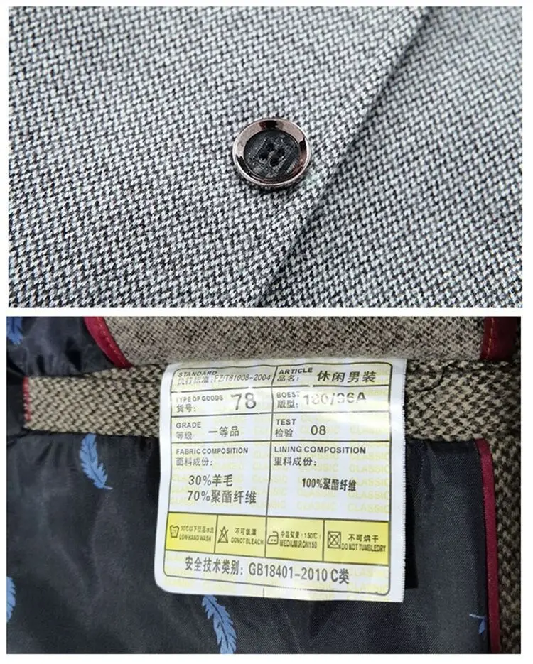 Spring New Men's Business Casual Blazer Wool Blend Middle Aged Male Fashion Suit Jacket Single Breasted Outerwear Top