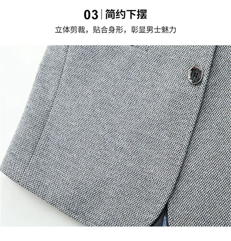 Spring New Men's Business Casual Blazer Wool Blend Middle Aged Male Fashion Suit Jacket Single Breasted Outerwear Top