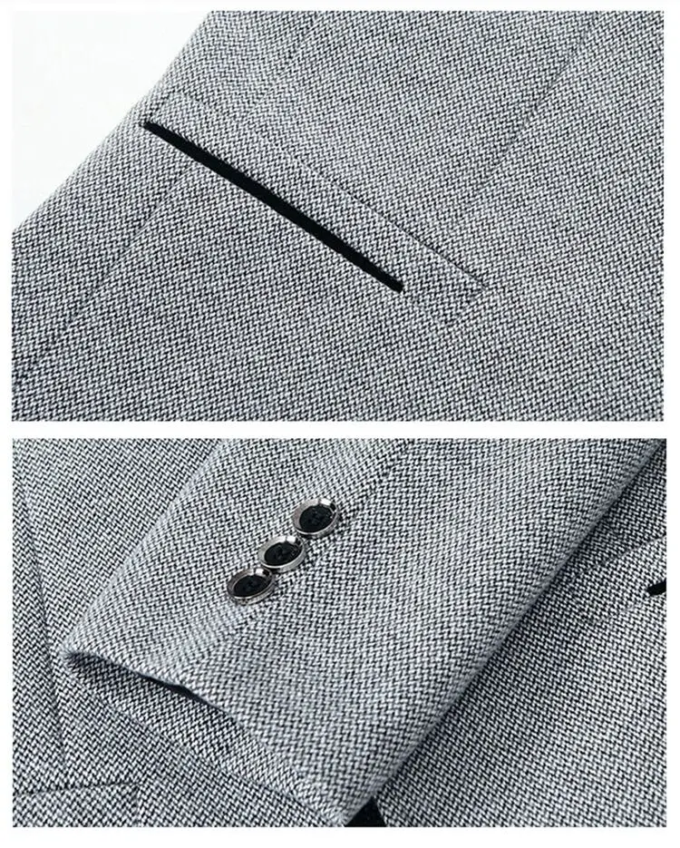 Spring New Men's Business Casual Blazer Wool Blend Middle Aged Male Fashion Suit Jacket Single Breasted Outerwear Top