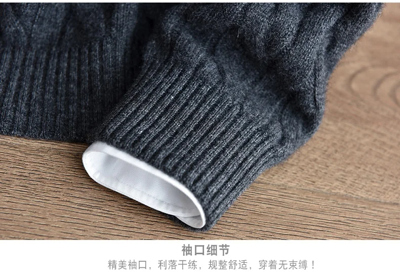 Men's 100% Pure Cashmere Round Neck Sweater High-End Brand Fashion Autumn Winter Warm Comfortable Knitwear for Casual Wear