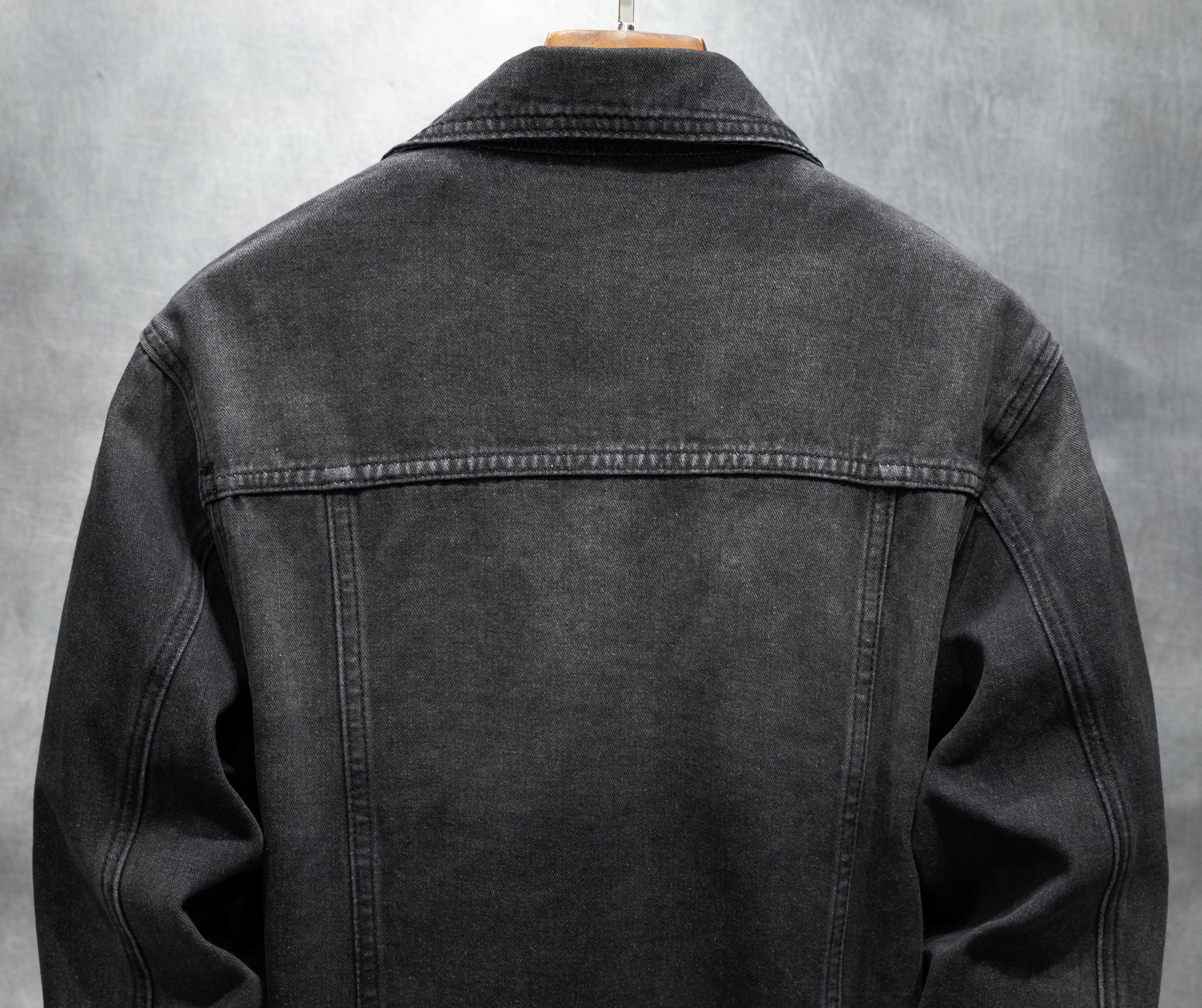 Men's American-Style Autumn Vintage Classic Style Versatile Large Size Workwear Denim Non-Stretch Jacket