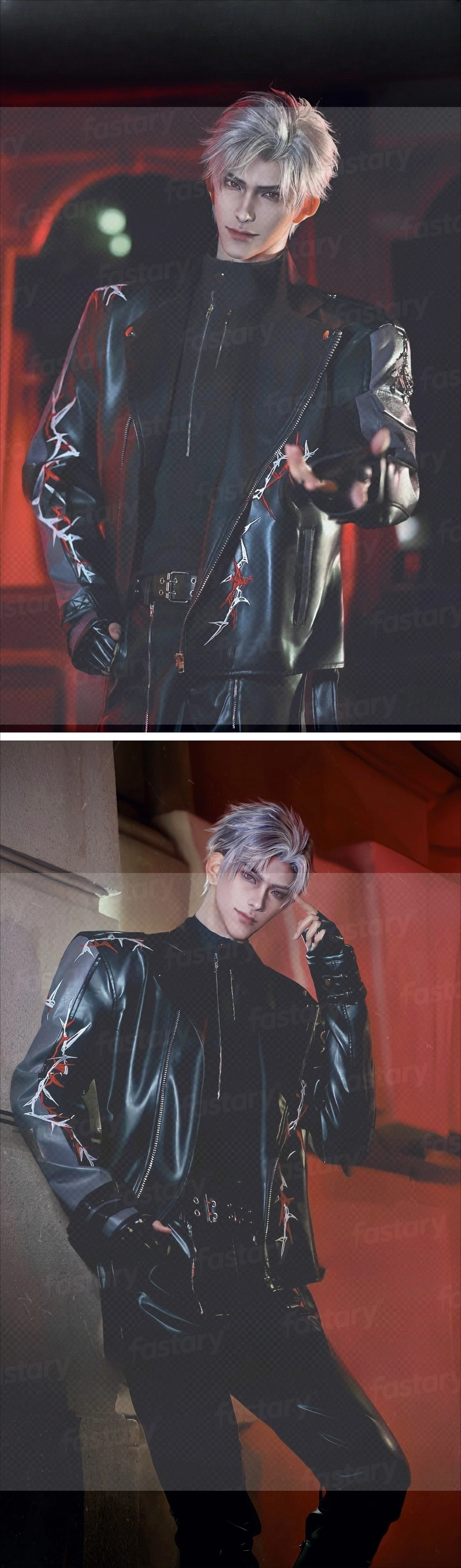Love And Deepspace Sylus Cosplay Costume Adult Unisex PU Jackets Long Sleeve Casual Top Bomber Coat for シン 진운 Halloween Clothes