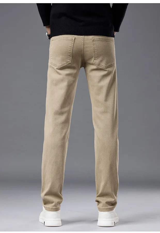 High end autumn new business jeans men's 2025 trendy brand slim fit straight tube elastic versatile casual long pants