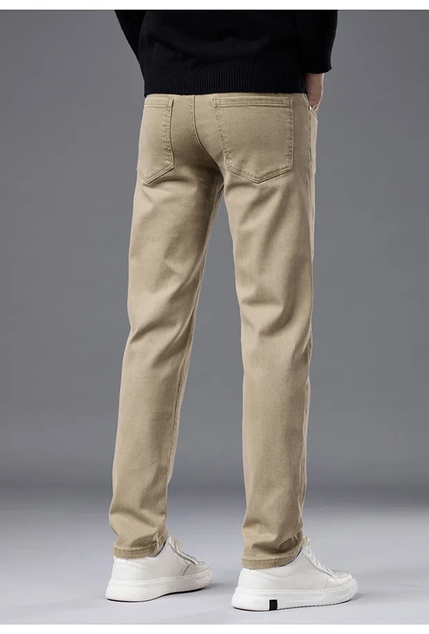 High end autumn new business jeans men's 2025 trendy brand slim fit straight tube elastic versatile casual long pants